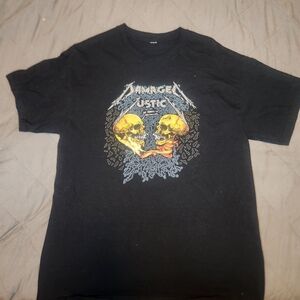 Metallica Vintage Damaged Justice Graphic T Shirt Black Graphic Tee NO CARE TAG